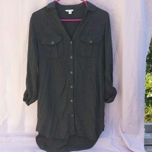 Grey button up dress shirt